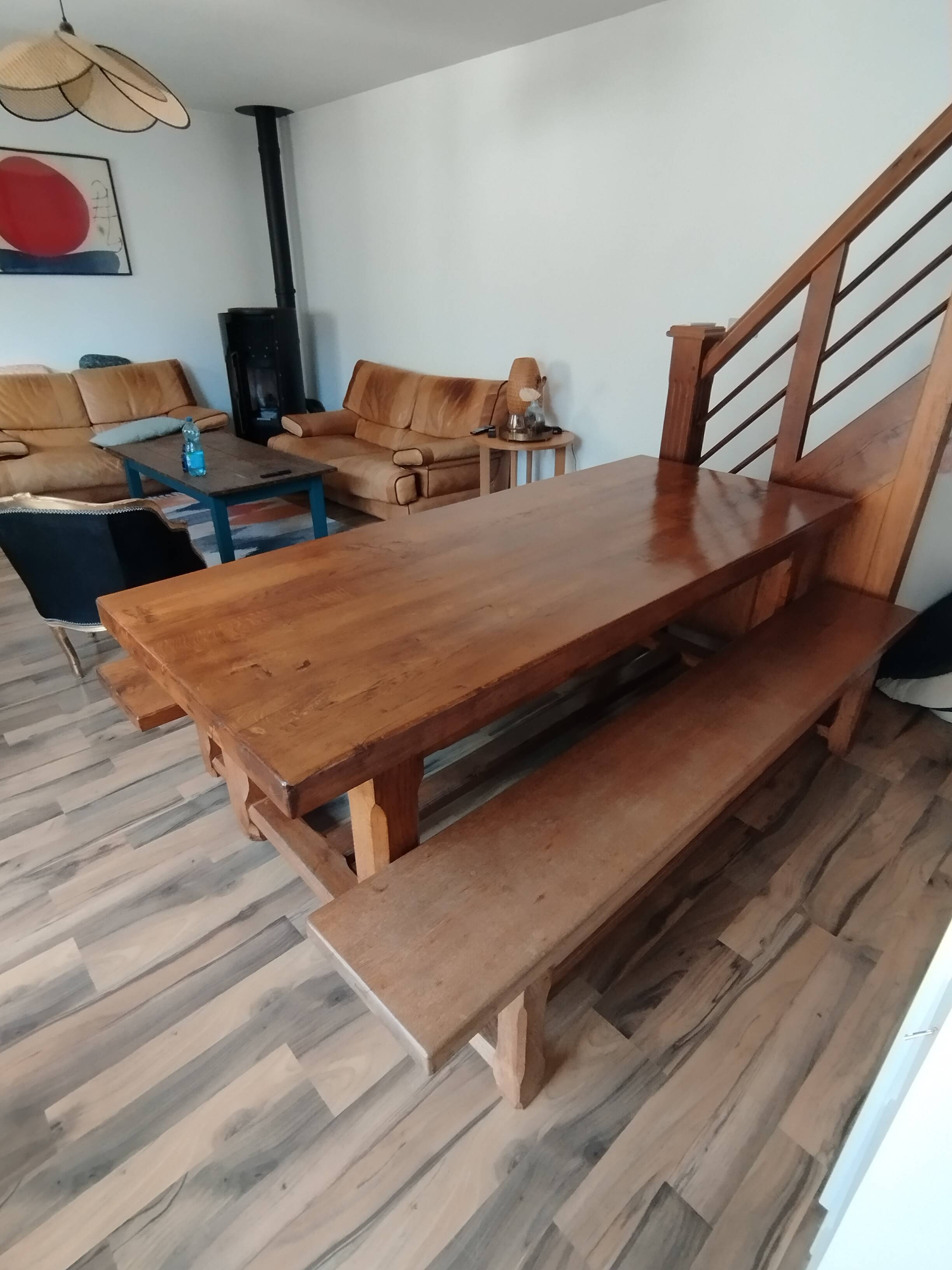 Solid oak farm table