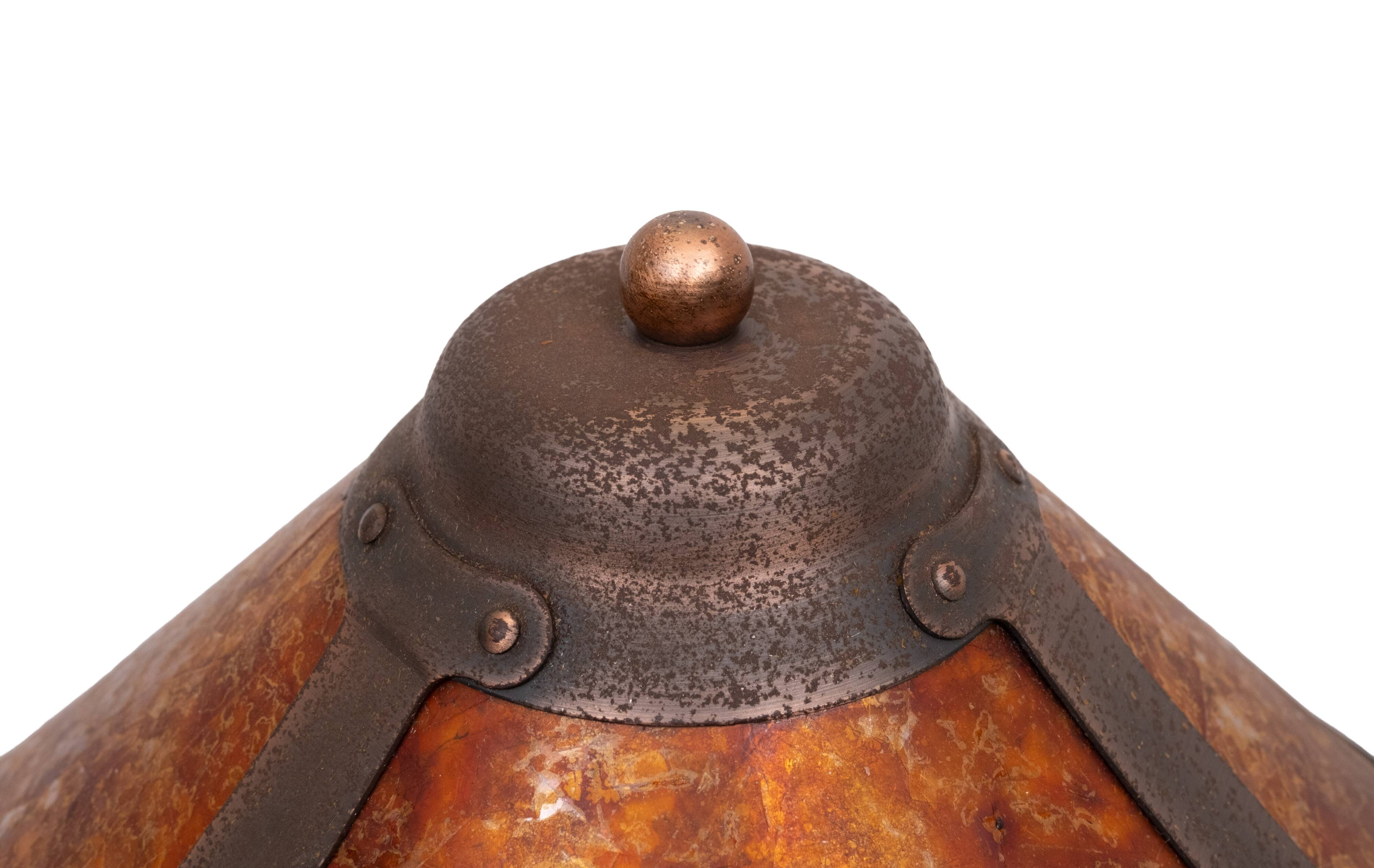 Vintage Dirk van Erp Style Arts & Crafts Copper & Mica Table Lamp 20th Cent