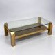Belgochrom coffee table with 23K gold plating and faceted legs, 1970s.