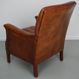 Vintage Dutch Cognac Colored Leather Club Chair