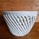 Vintage white woven ceramic cache-pot
