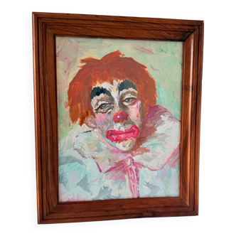 Tableau - Clown - École Américaine XXe
