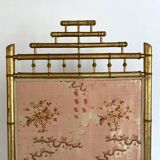 Fire screen, 19th century bamboo-style fireplace screen