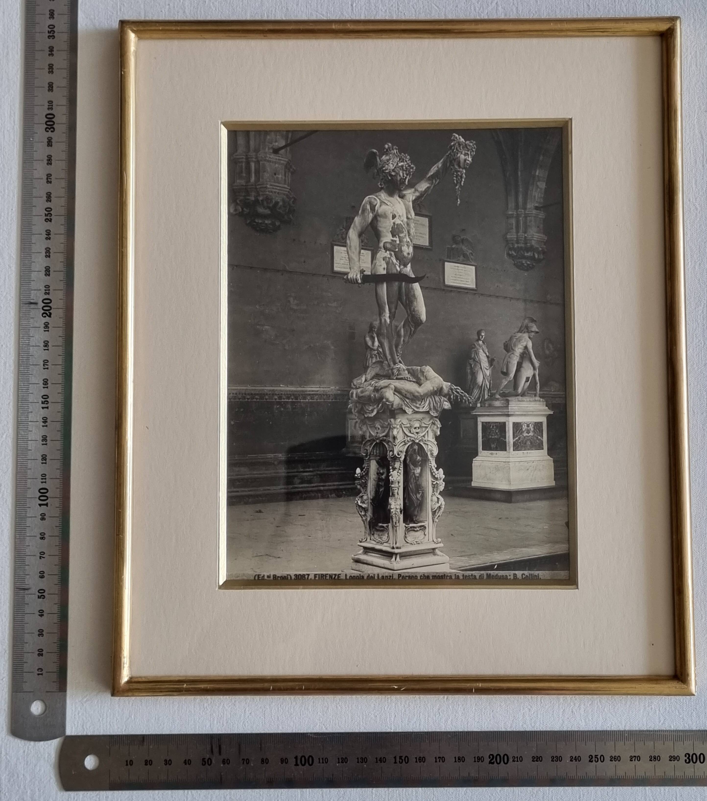 Gelatin-silver photograph Broni Florence Persée Cellini circa 1900 30x35 cm