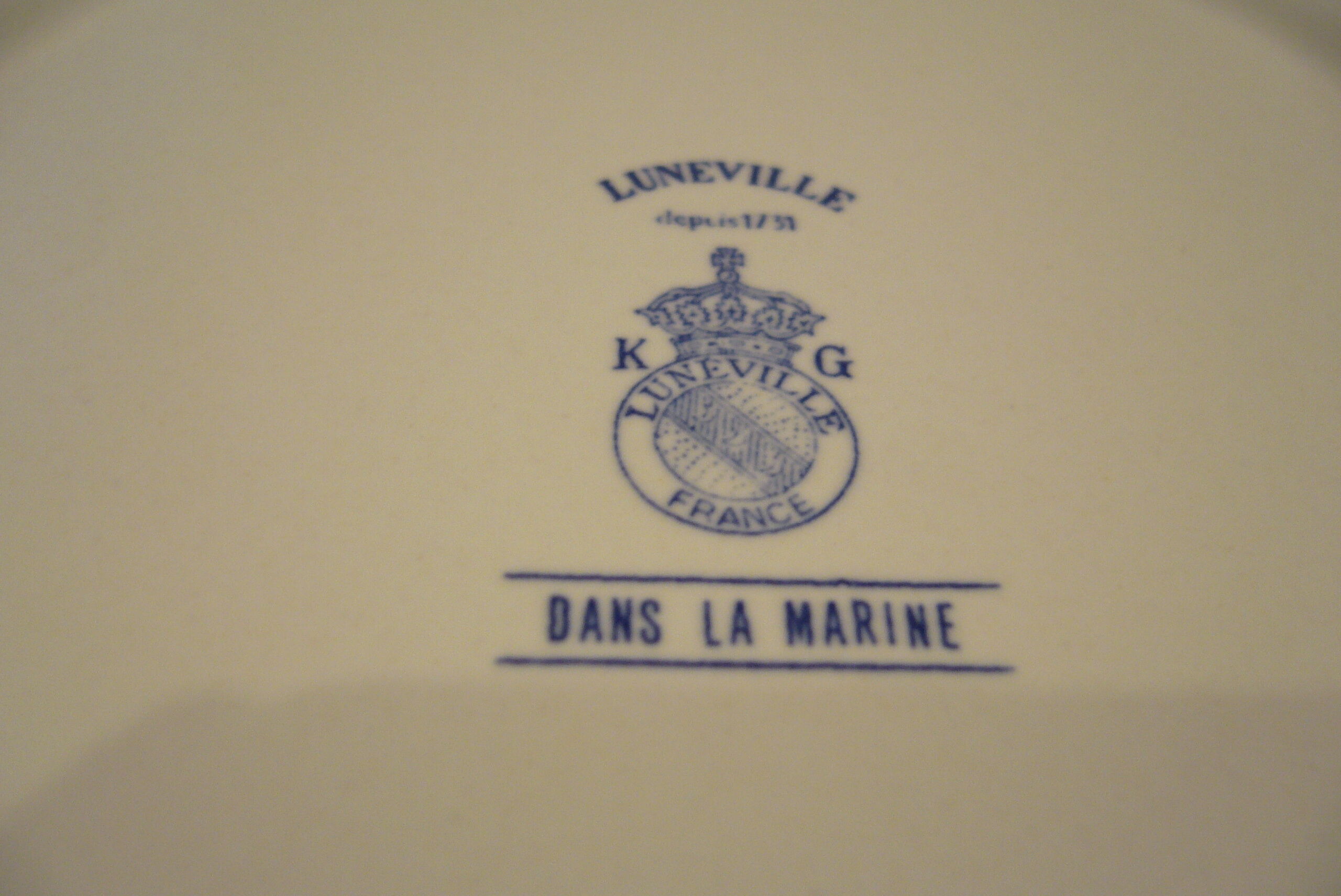 6 dessert plates Lunéville marine theme
