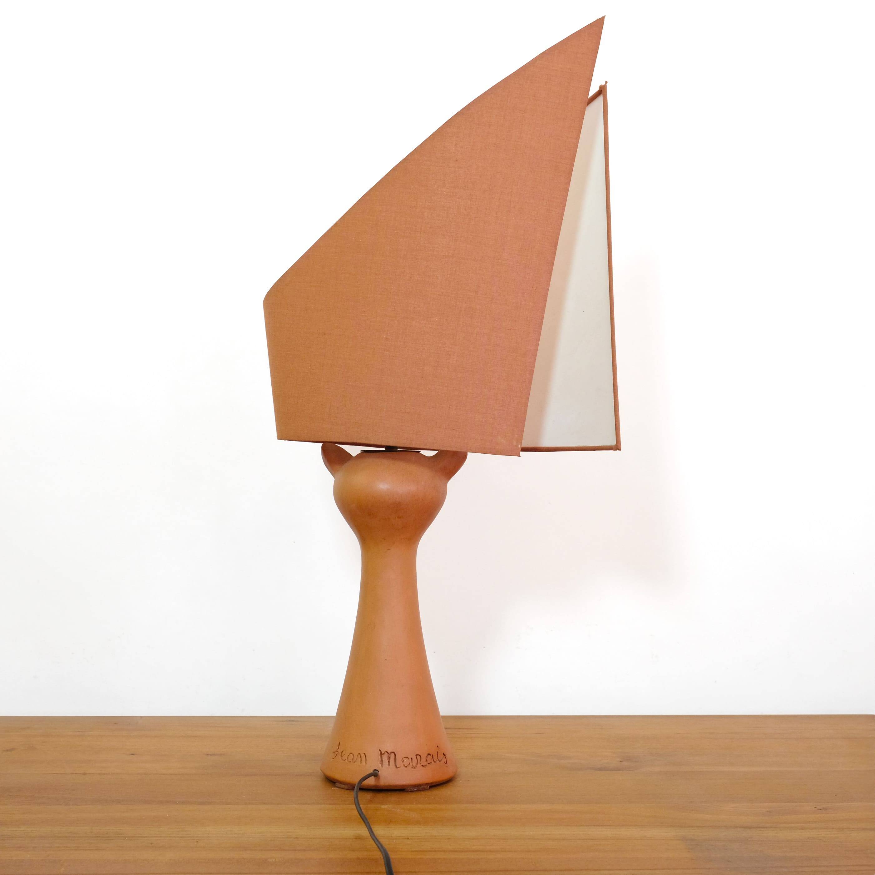 Jean Marais, terracotta cat lamp from the 70s-80s.