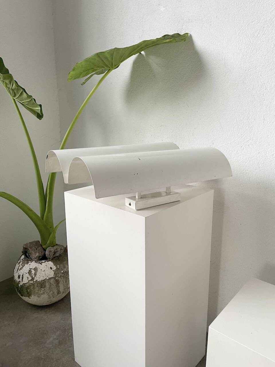 Pair of Parscot wall lights in white lacquered metal from the 80s