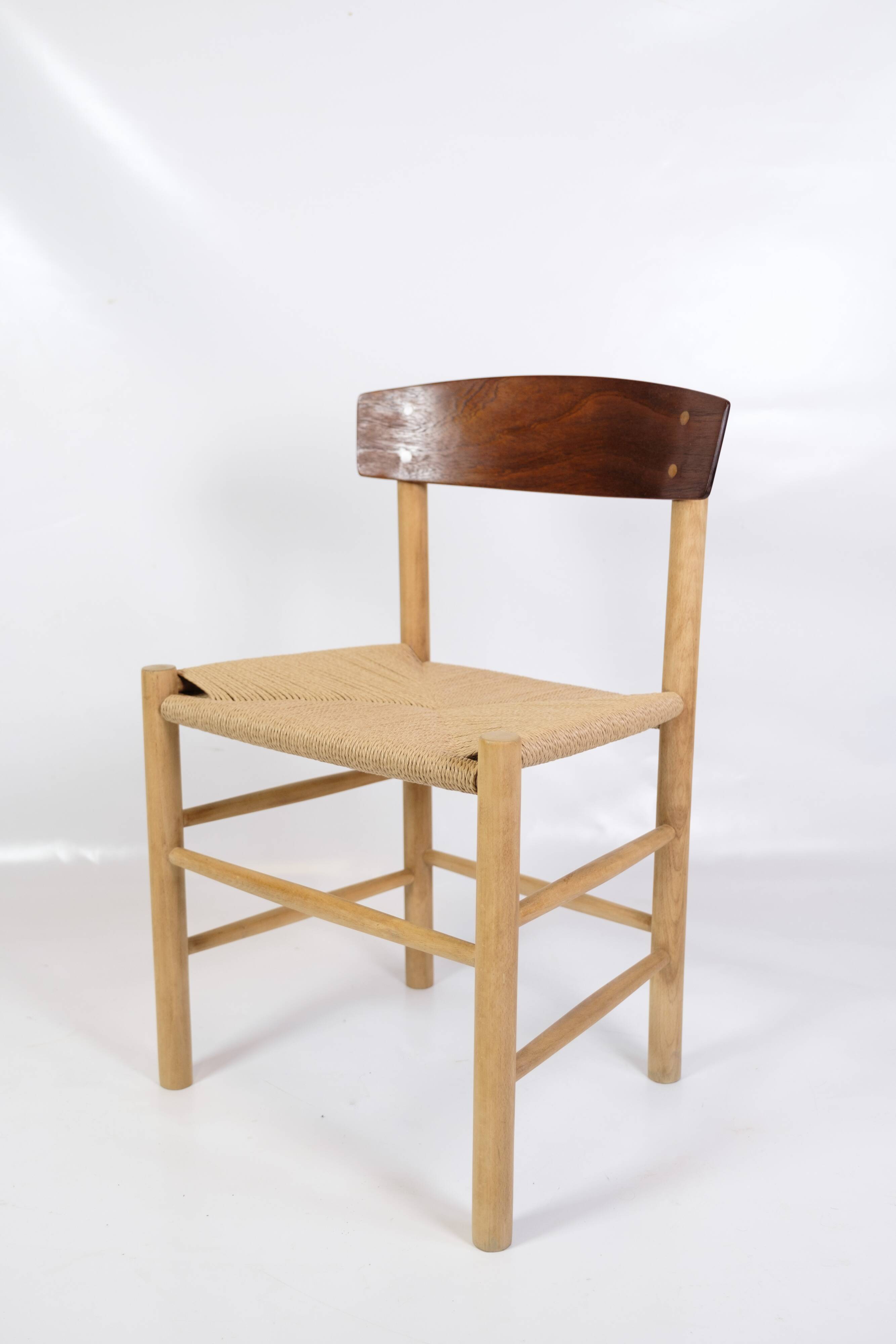 Set Of 6 Dining Chairs  Model J39 Known As The "Folke Chair" Made In Teak & Oak By Børge Mogensen
