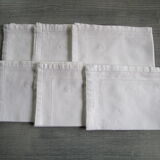 6 serviettes a thé anciennes broderie de jours et monogrammes