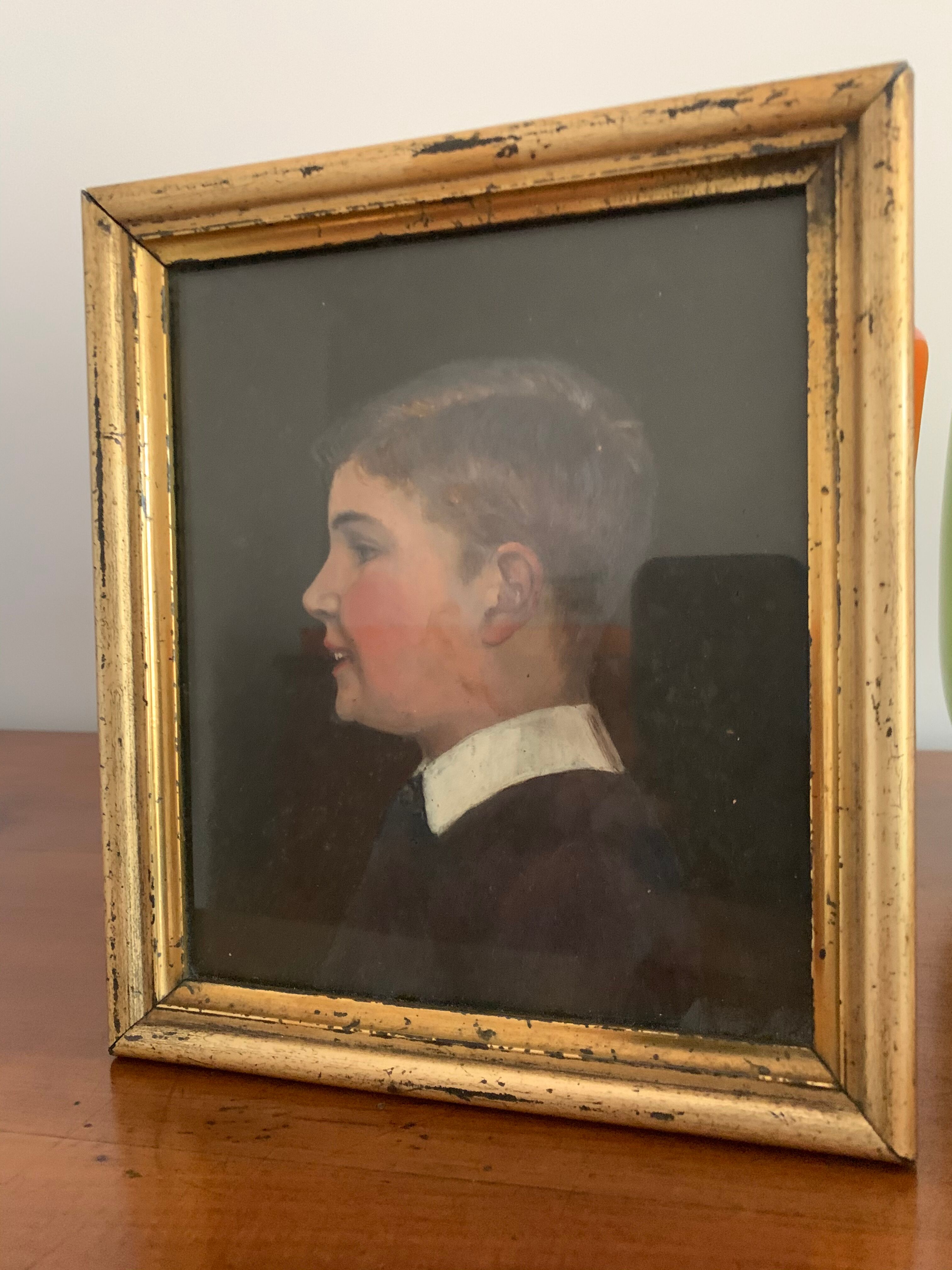 Painting with gilded wooden frame