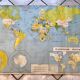 School map of the world / political and physical planisphere 60s