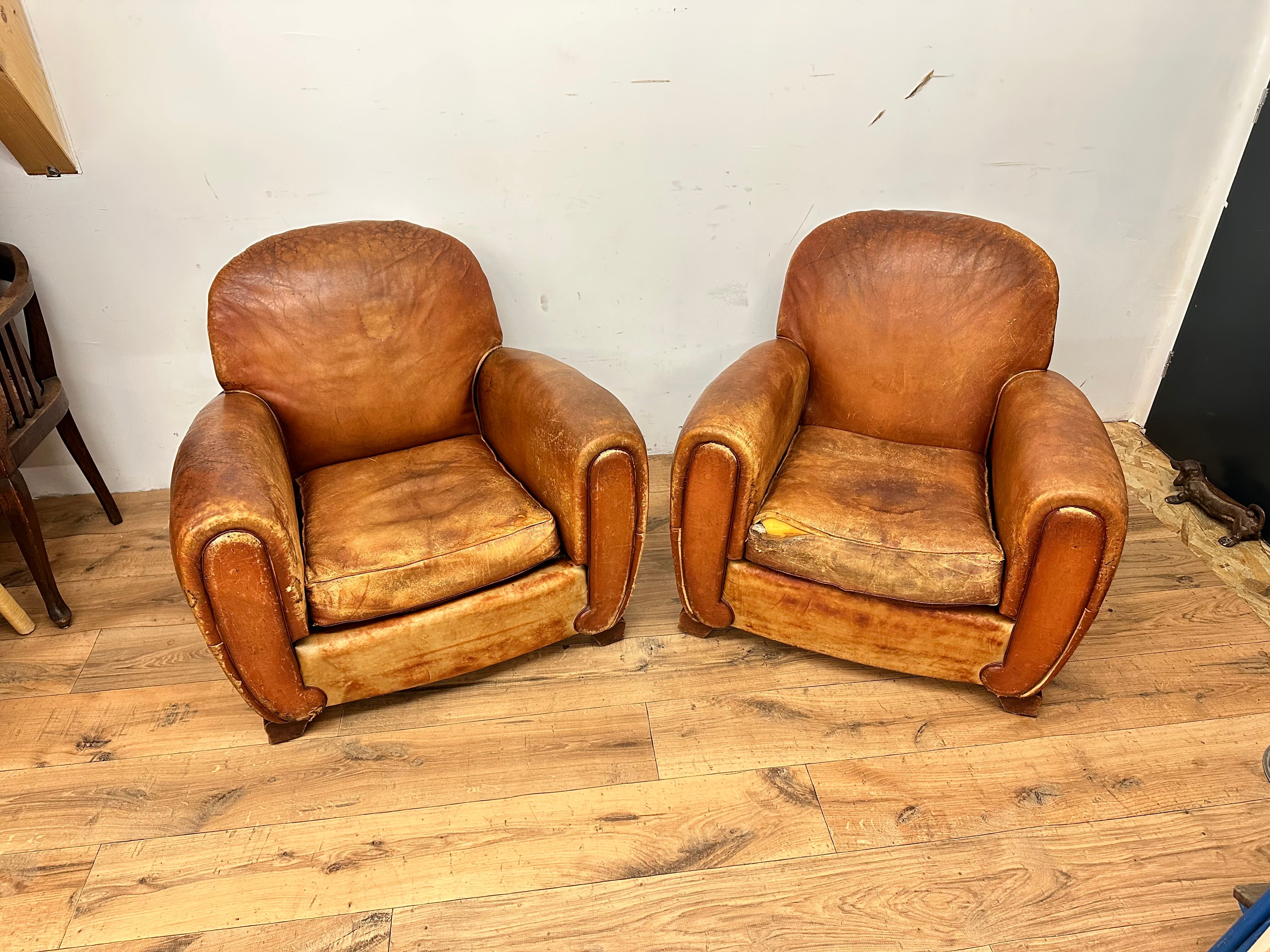 Pair of club chairs