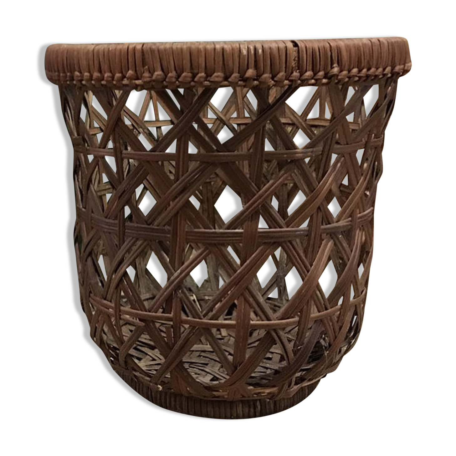 Vintage braided wicker basket