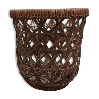 Panier en osier tressé vintage