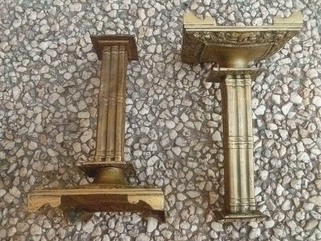 Pair of brass candlesticks, vintage