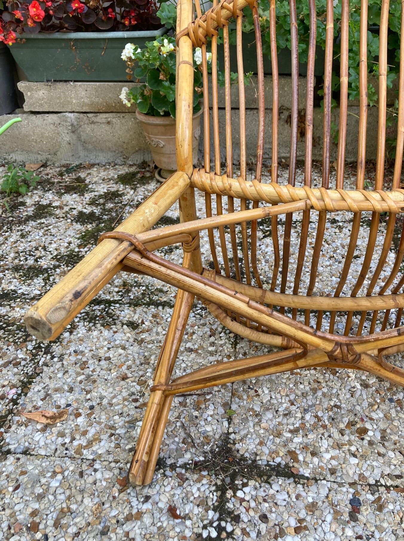 Fauteuil en rotin vintage