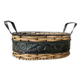 Wicker and metal basket