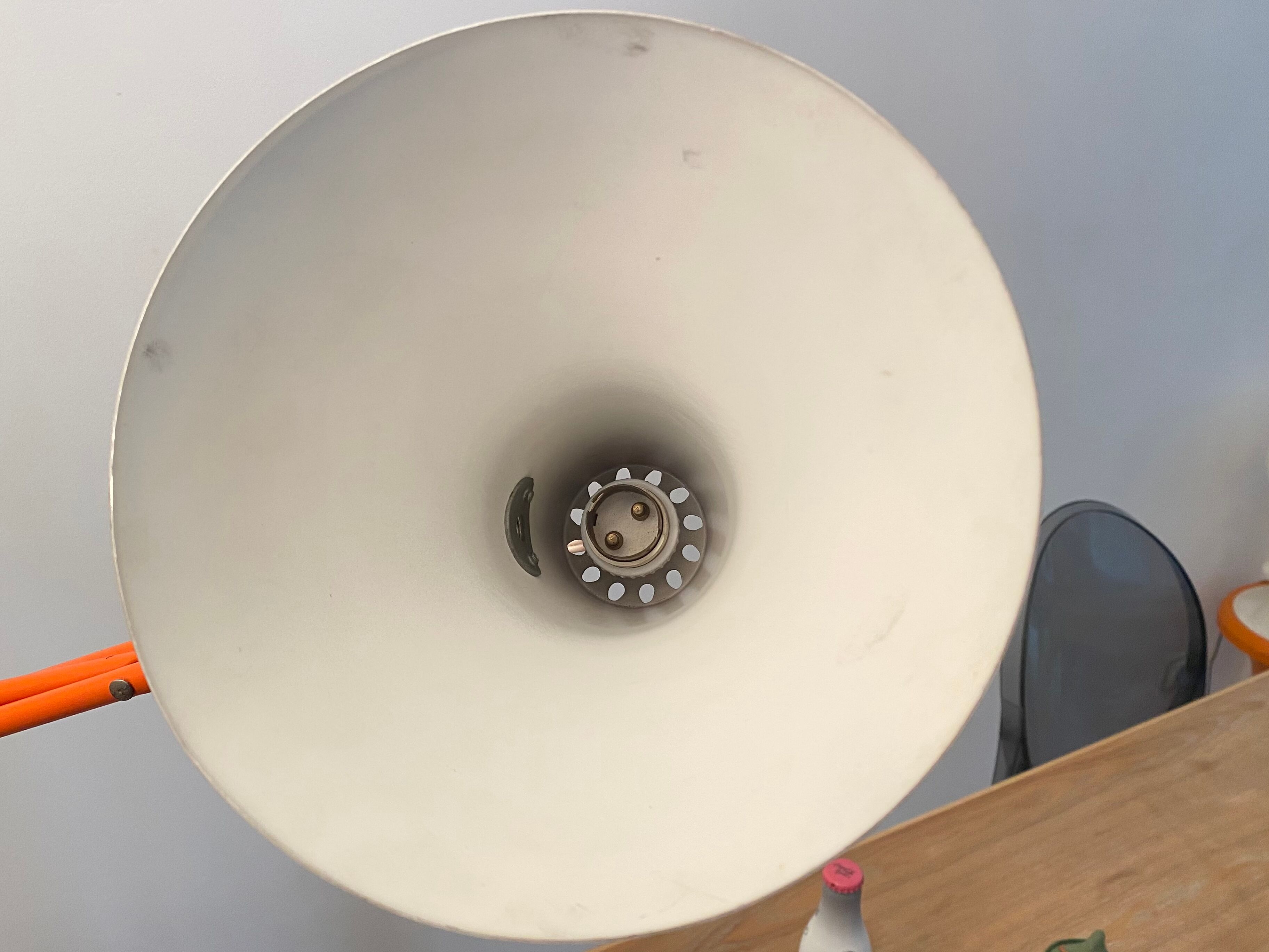 Office lamp architect aluminor France vintage 70s orange