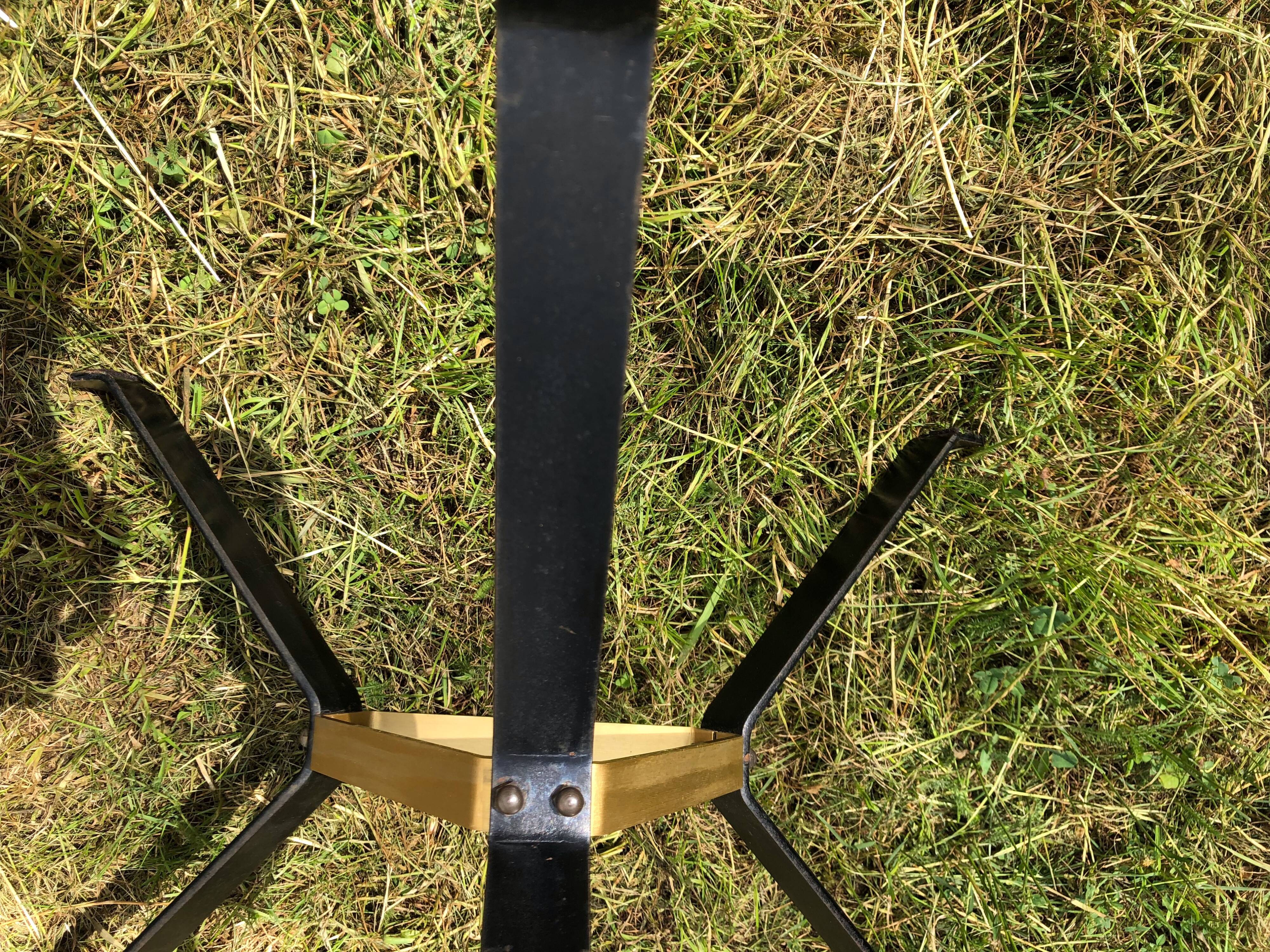 Vintage glass top triangular coffee table