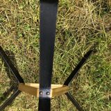 Vintage glass top triangular coffee table