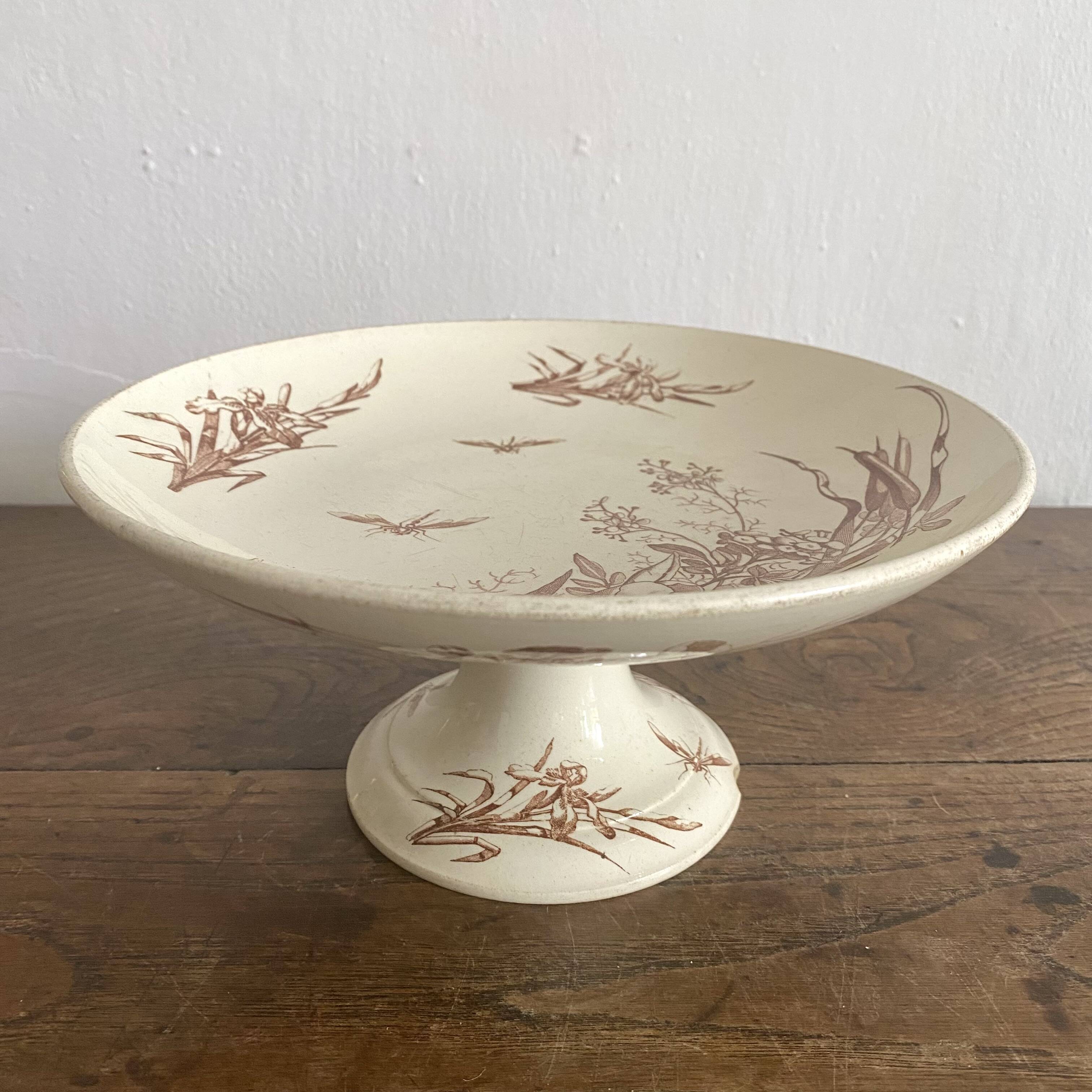 Old Luneville earthenware compote bowl