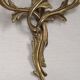 Magnificent Pair of French Antique Bronze Three-Light Acanthus Wall Sconces