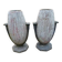 Pair of Art Deco enamelled cast iron vases