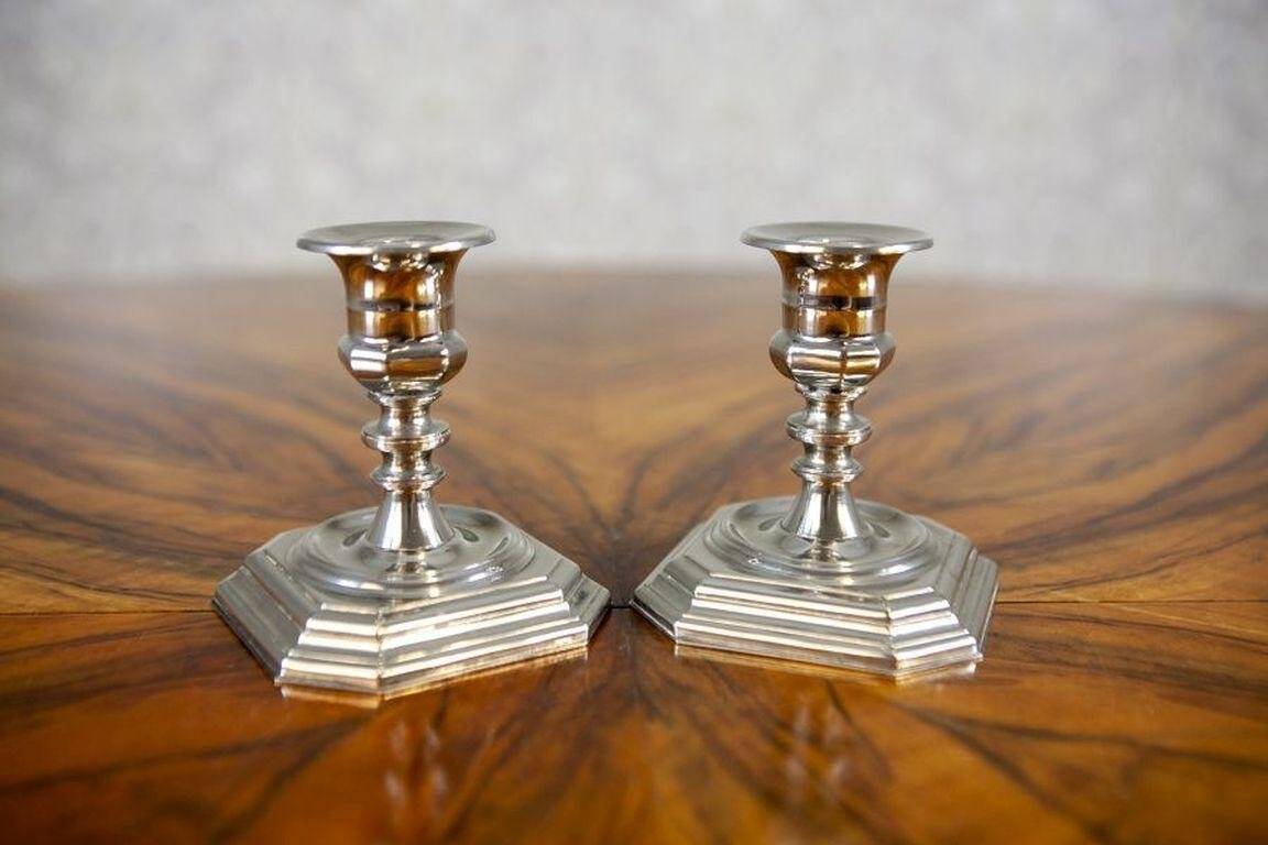 20th-Century Metal Candlesticks, 1950s, Set of 2