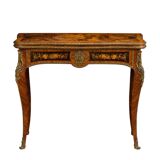 19th century marquetry console, games table