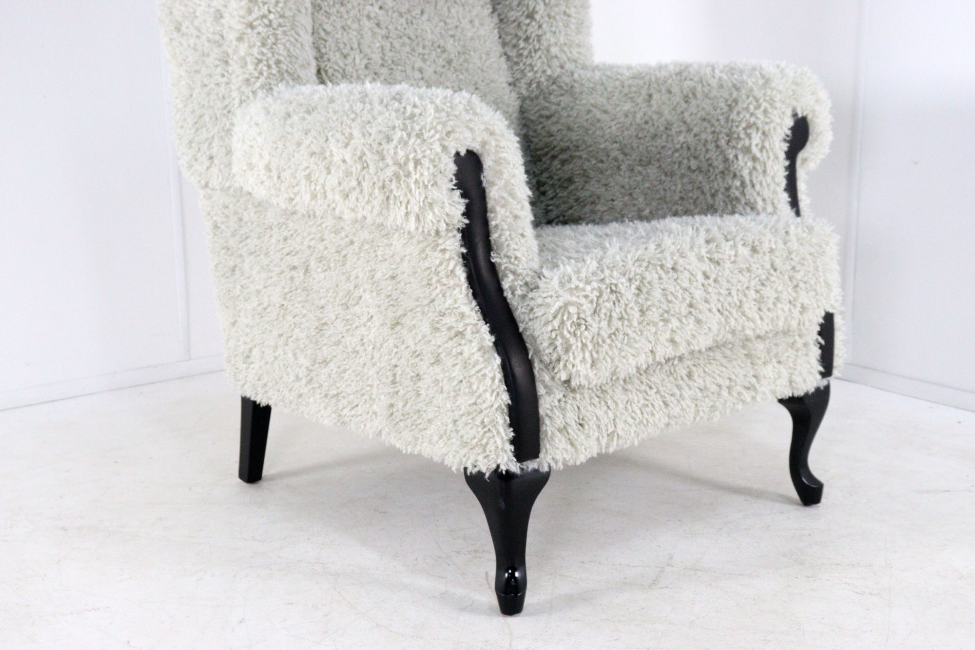 Armchair grey Doodle Retro Fully Restored - new upholstery