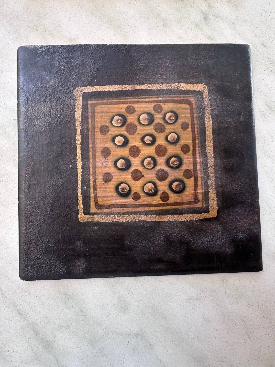 Set of 4 ceramic tiles by Georges Pelletier circa 1960