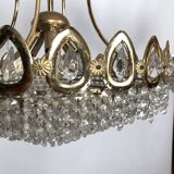 Sciolari, set of two gild and Cristal chandeliers from 70s