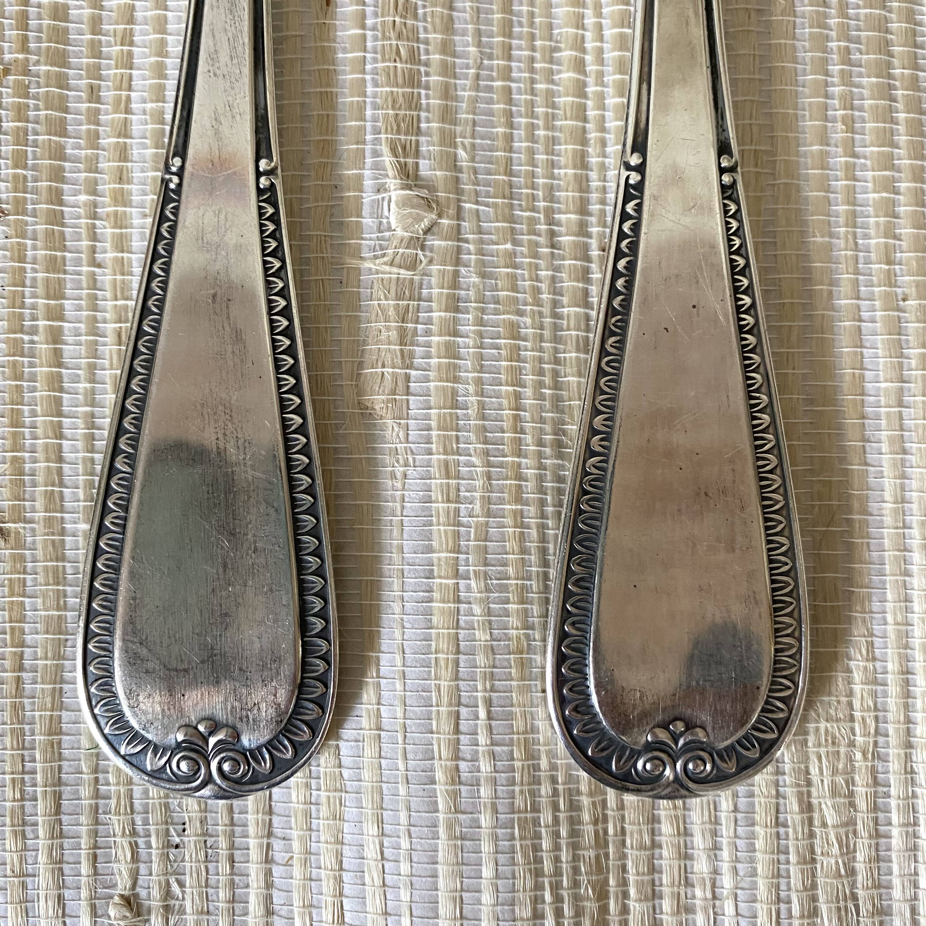 Silver salad servers