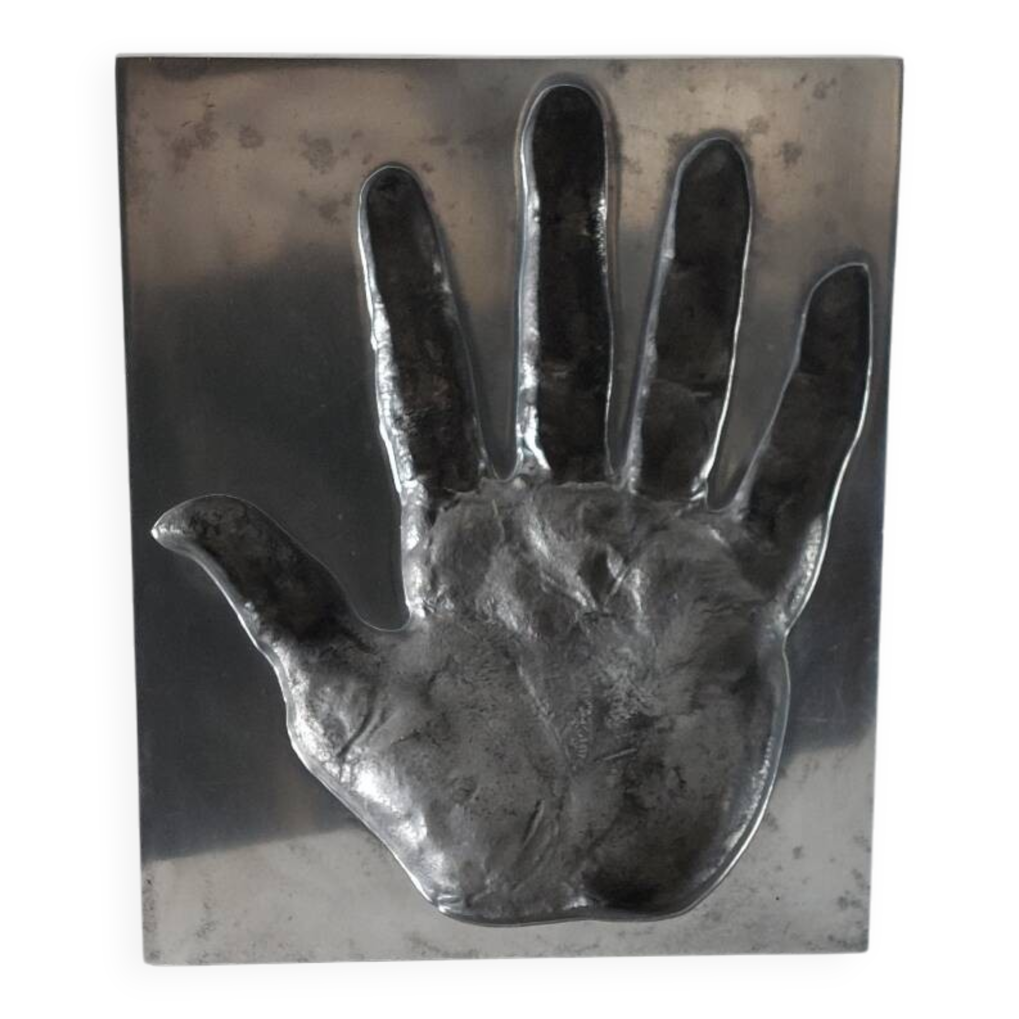 Aluminium sculpture of the protophotographic artwork by Ron Adzak.