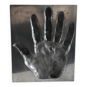 Aluminium sculpture of the protophotographic artwork by Ron Adzak.