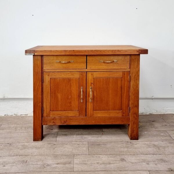 Buffet billot établi en chêne massif