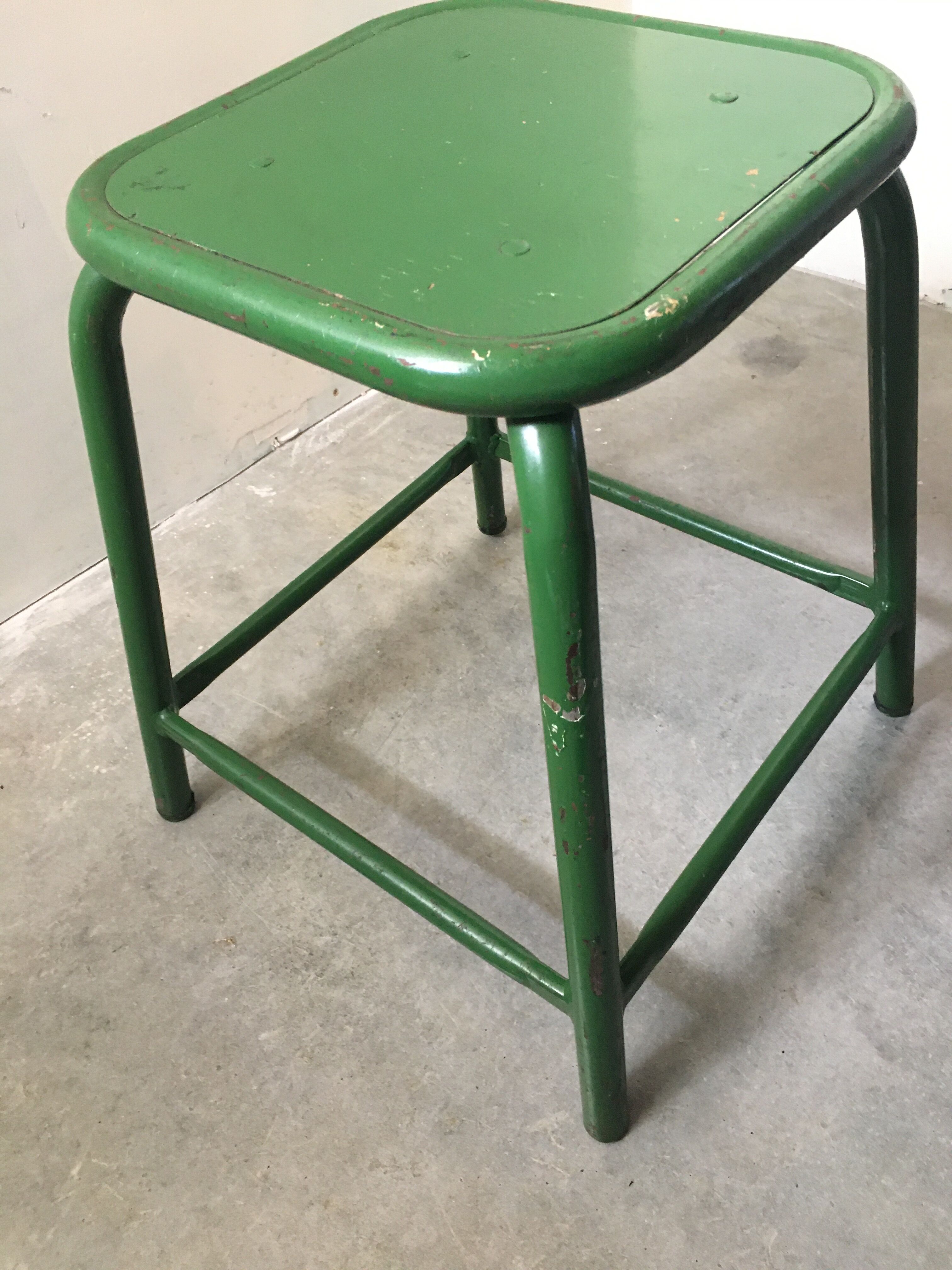 Green military stool
