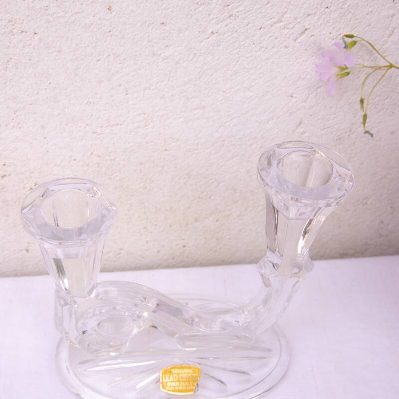 west Germany double glass candle holder