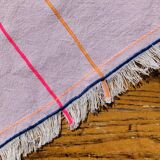 Tablecloth 100% Belgian linen and embroidered by hand