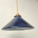 Suspension cône opaline bleu