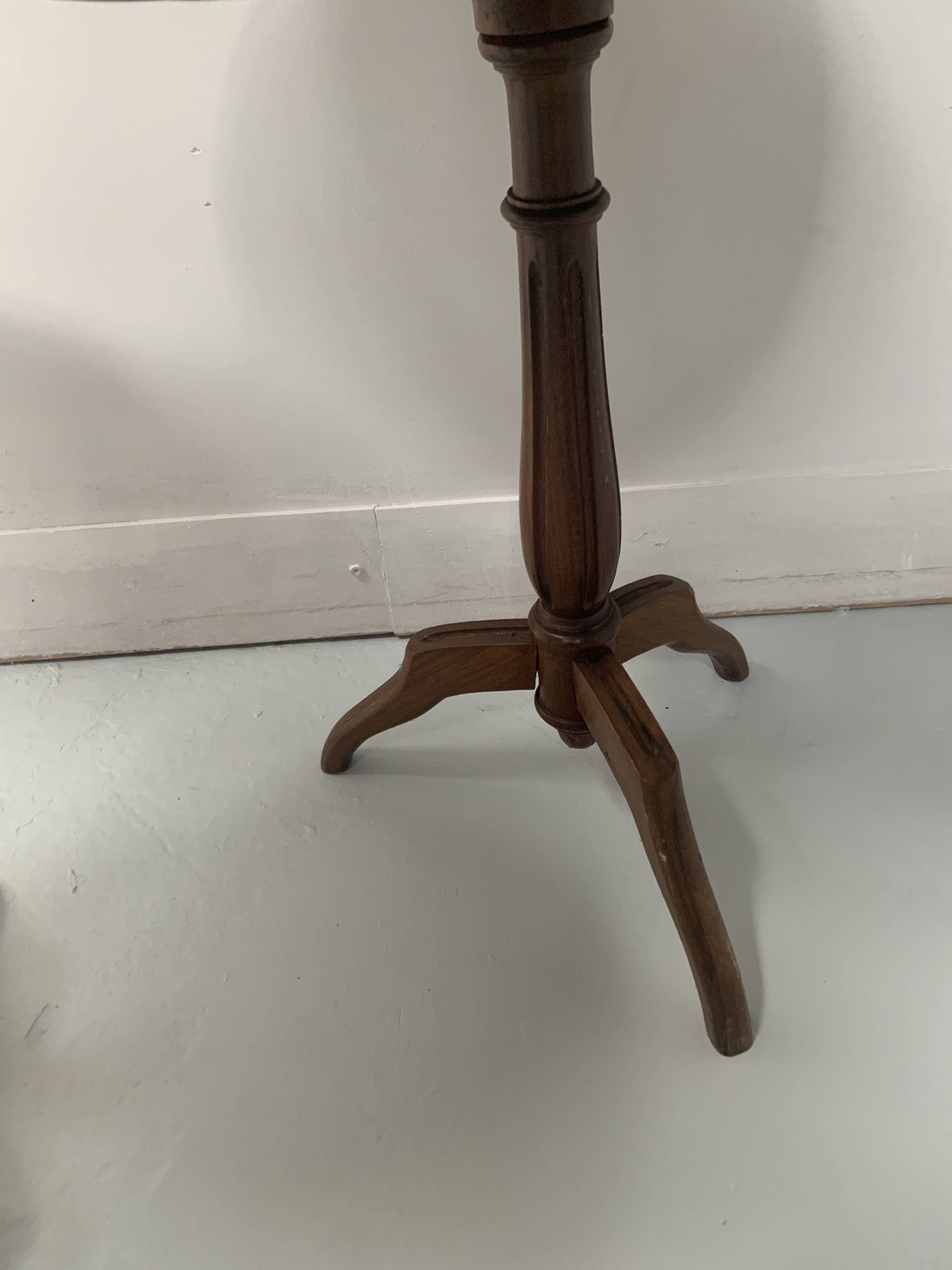 Pair of Louis XVI style pedestal tables in stained beech, 20th century