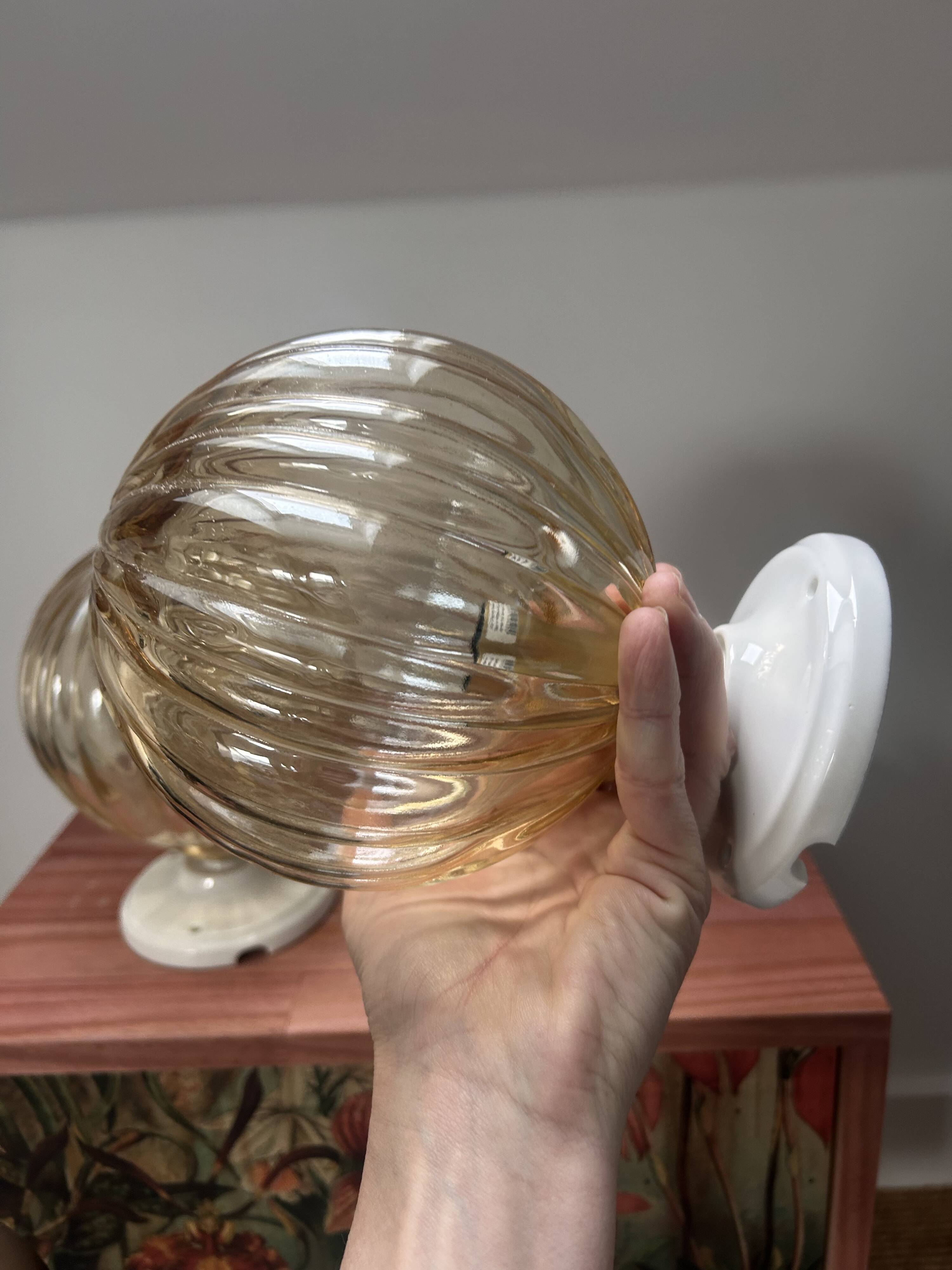 Pair of vintage globe wall lights