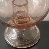 Blown bubble glass tea light holder