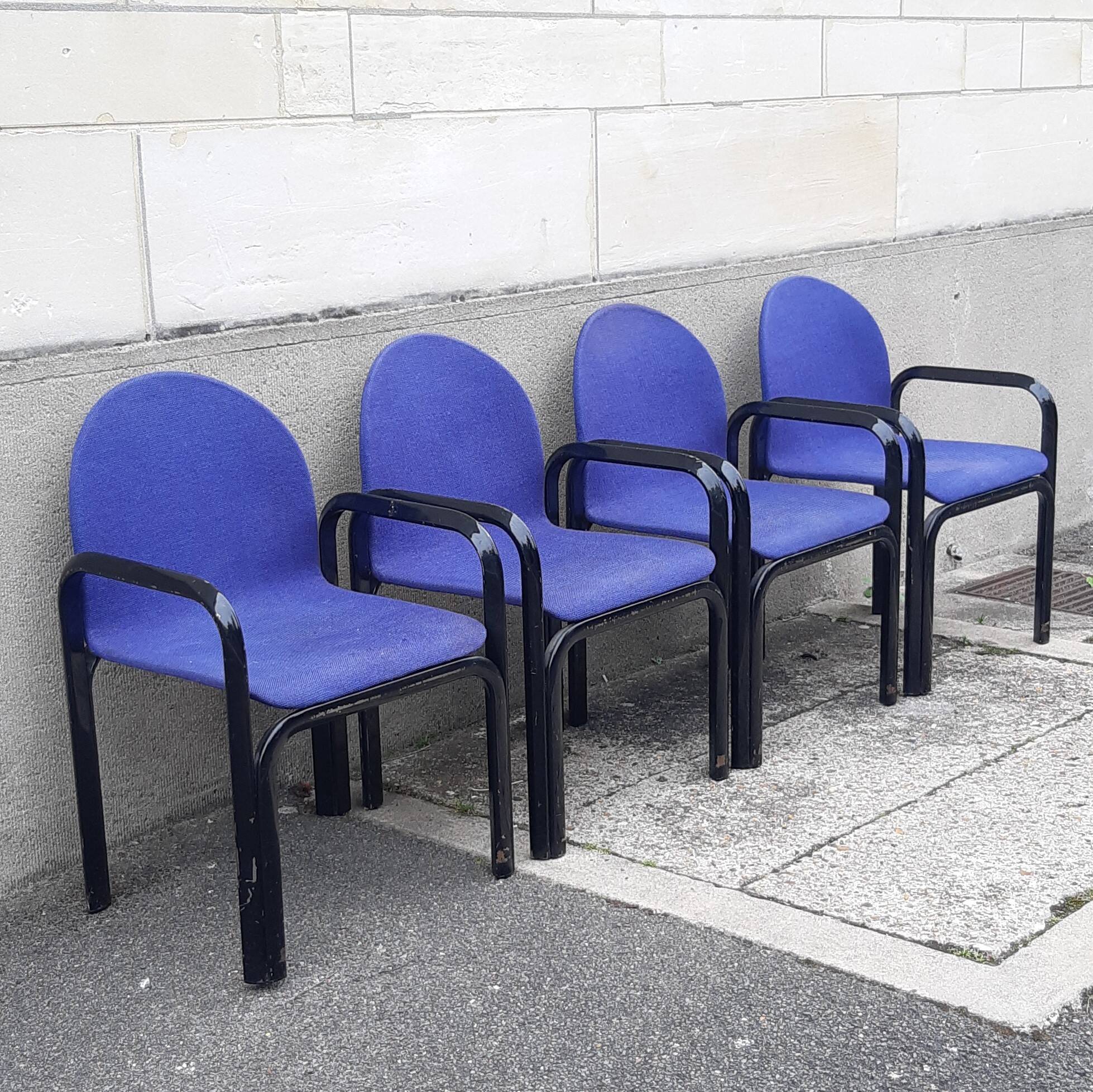 Set of 4 Orsay armchairs by Gae Aulenti for Knoll