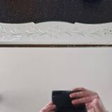 Rectangular Venetian mirror known as Venice with flower decoration