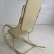 60s rocking chair in brass and ecru faux leather
