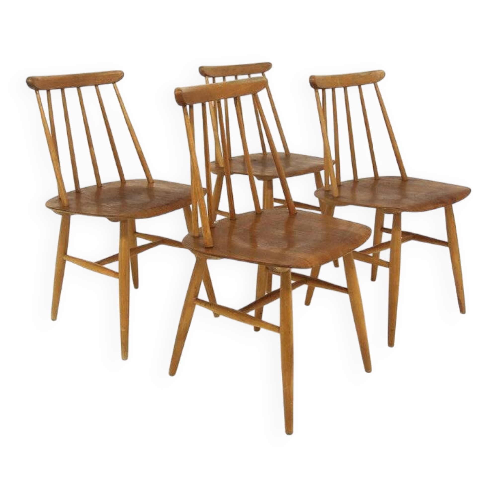 Set of 4 "Fanett" teak chairs by Ilmari Tapiovaara, Sweden, 1960