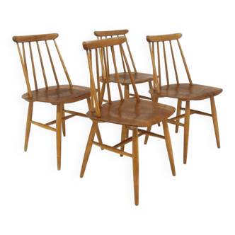 Set of 4 "Fanett" teak chairs by Ilmari Tapiovaara, Sweden, 1960