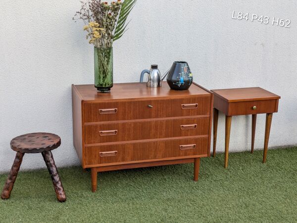 Commode scandinave vintage Danoise Tibergaard en teck années 60