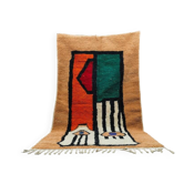 Tapis marocain écru à motifs colorés 250cmx150cm
